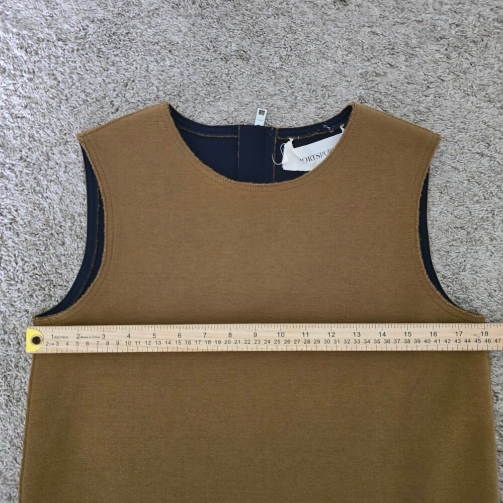 PortsPure Designer Wool Blend Colorblock Dress Asymmetrical Midi Minimalist Luxe - Picture 10 of 16
